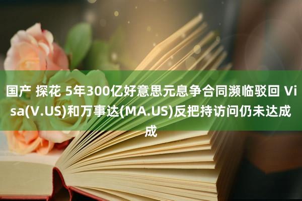 国产 探花 5年300亿好意思元息争合同濒临驳回 Visa(V.US)和万事达(MA.US)反把持访问仍未达成