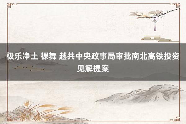 极乐净土 裸舞 越共中央政事局审批南北高铁投资见解提案